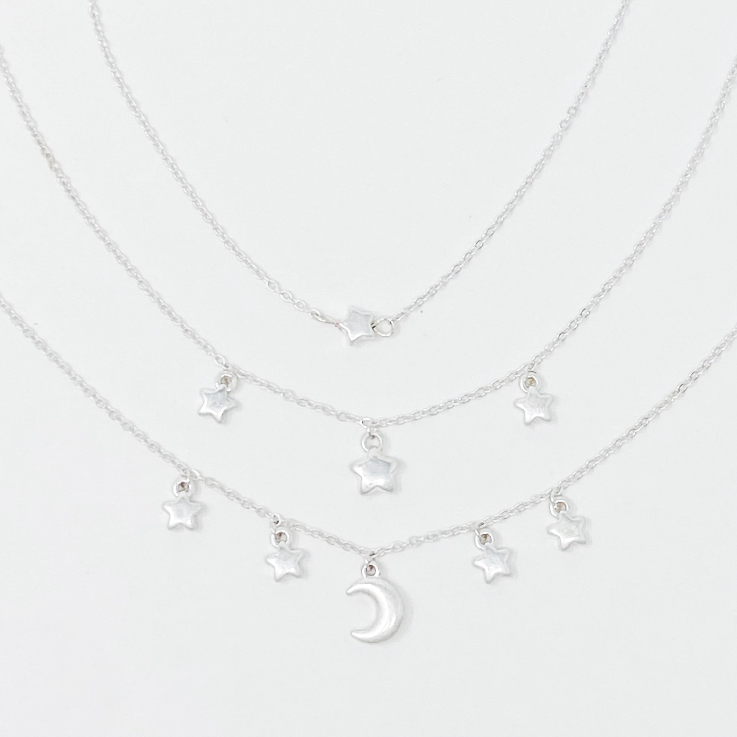 Starred Up Chain Anklet, Set of 3