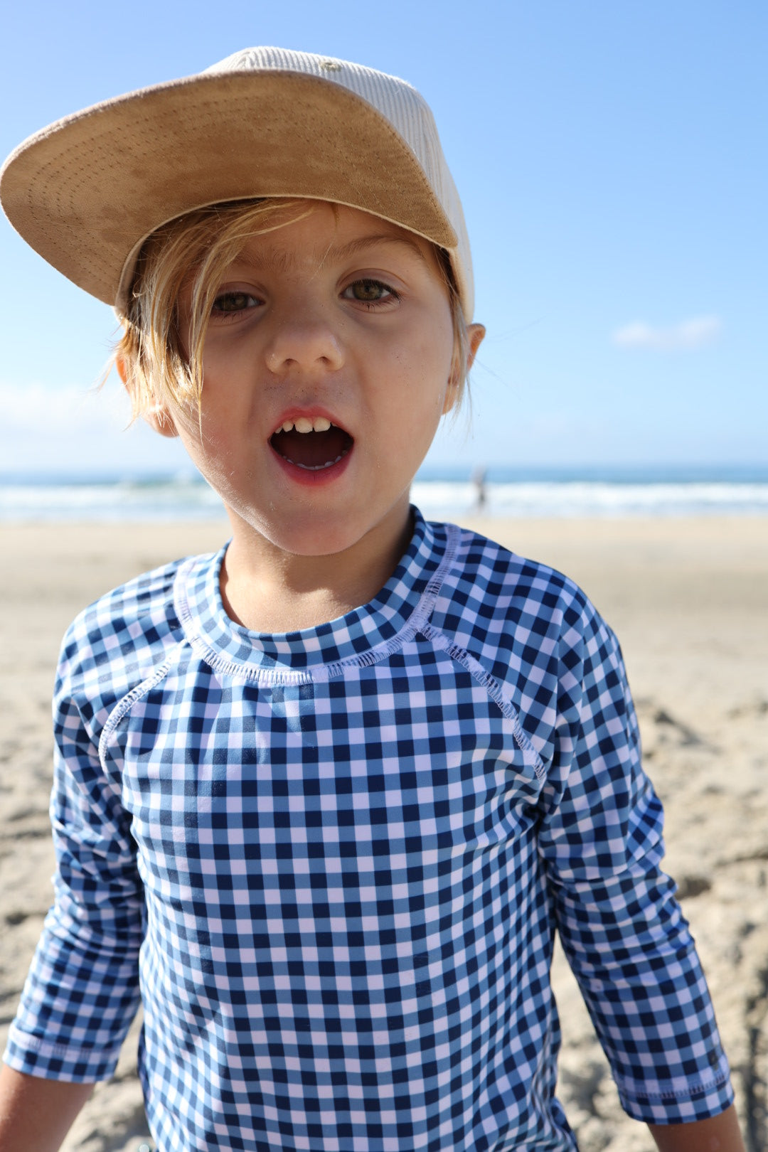 Child Rash Guard | Blue Gingham