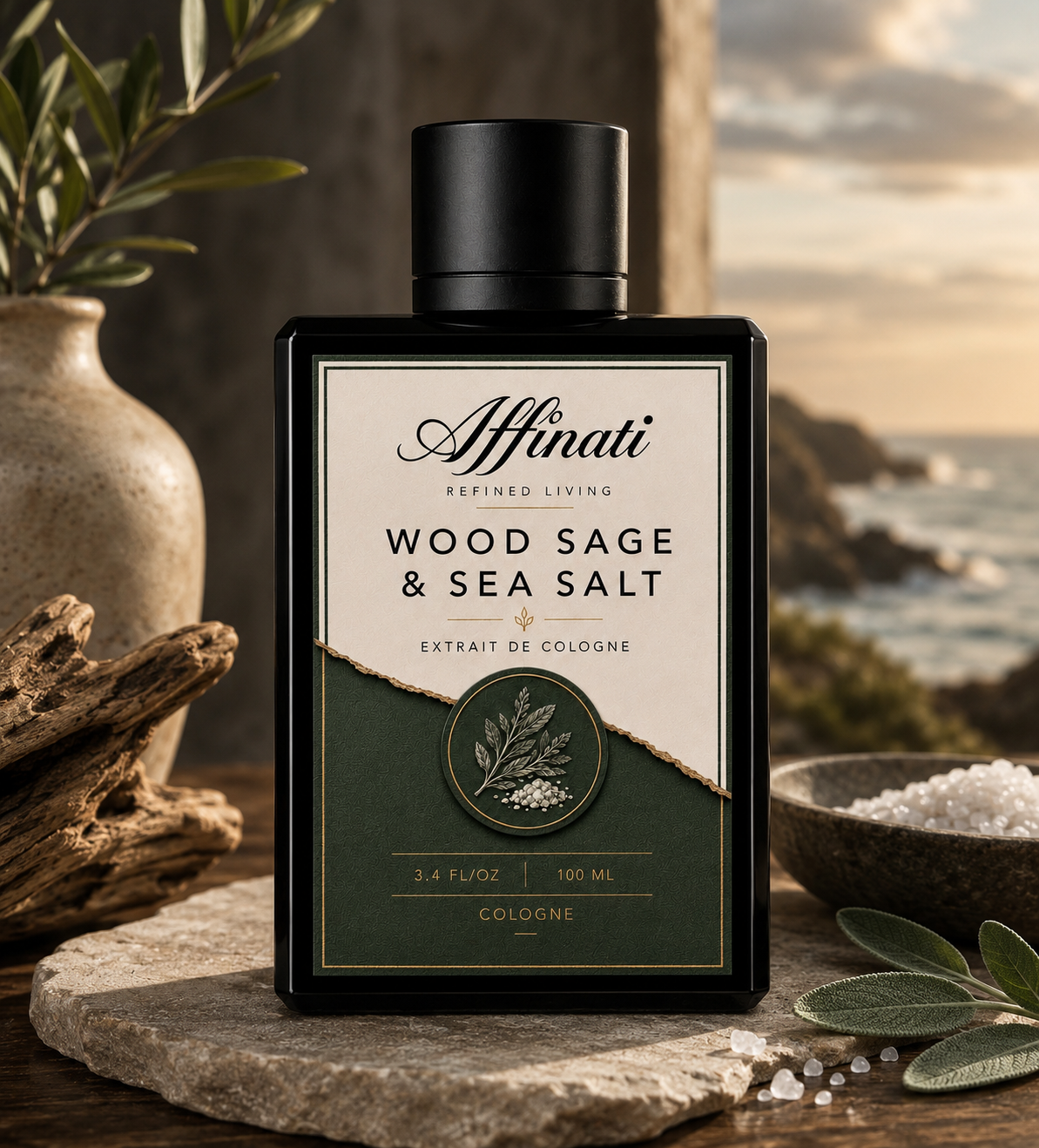 Wood Sage & Sea Salt Cologne - Refreshing Coastal Unisex Fragrance