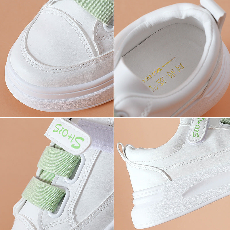 Women's Trendy White Platform Sneakers with Adjustable Straps - Image 2