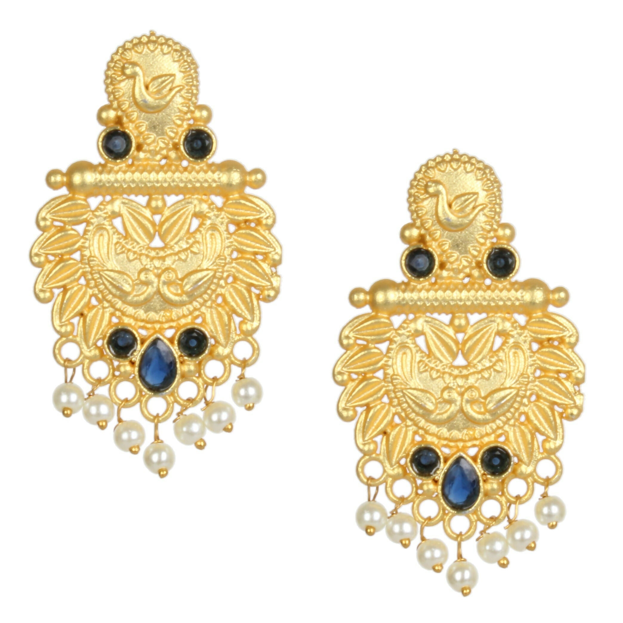 Joban Fashion Women Matte Gold Brass Earrings