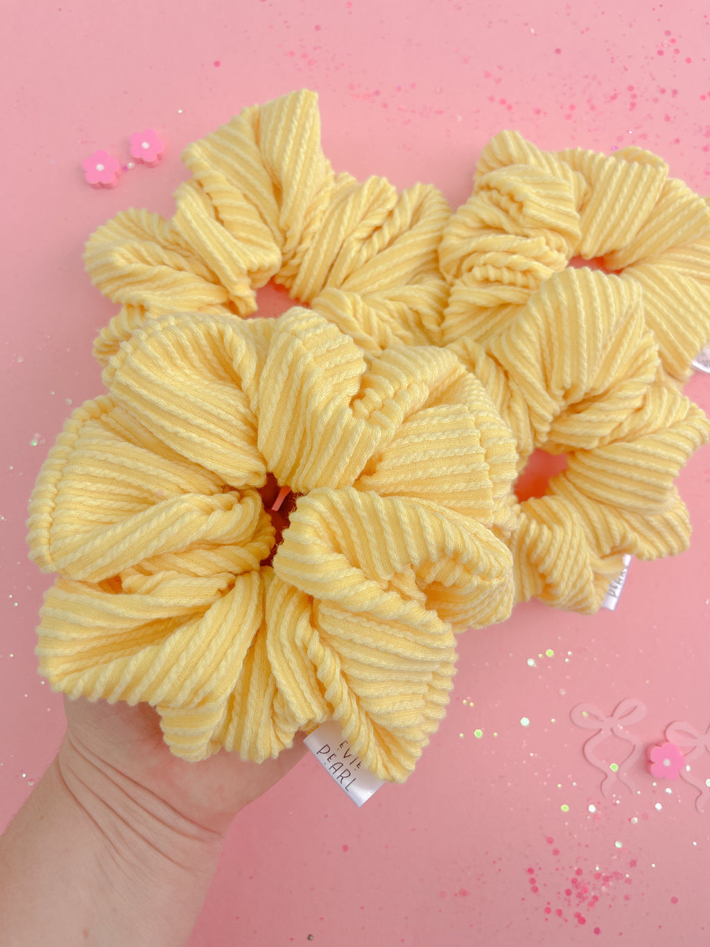 Butter Yellow Ribbed Scrunchy