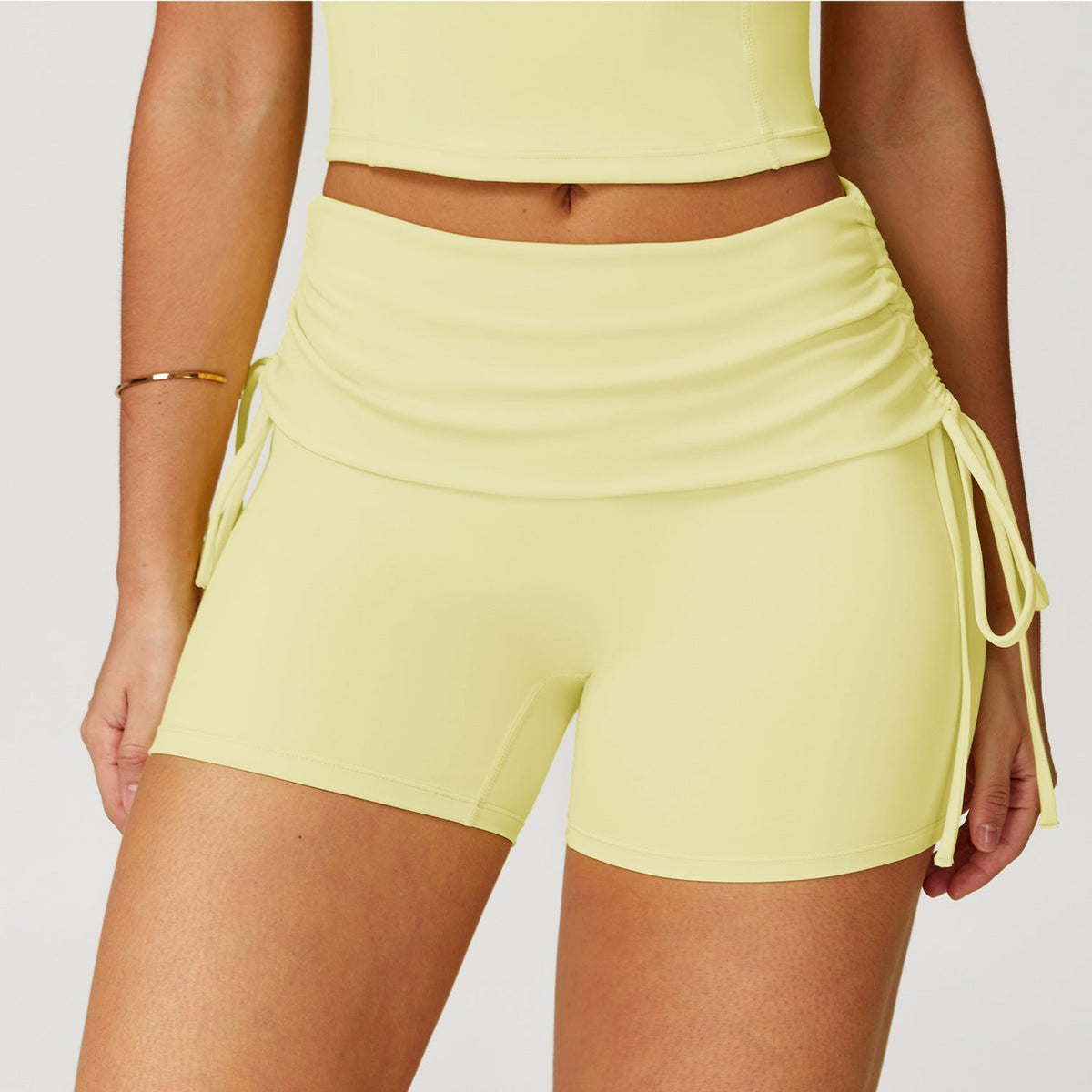 Women's Drawstring Tight Yoga Shorts for Running and Sport