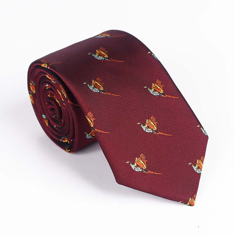 Vibrant Jacquard Bird Pattern Necktie - Multi-Color Design - Image 7