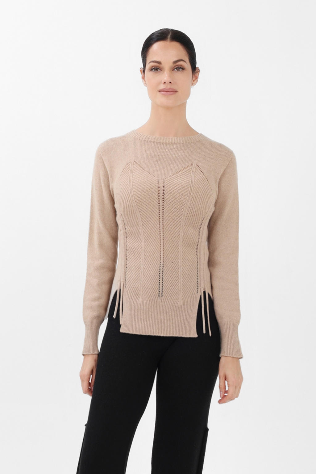 Cashmere Corset Sweater in Camel