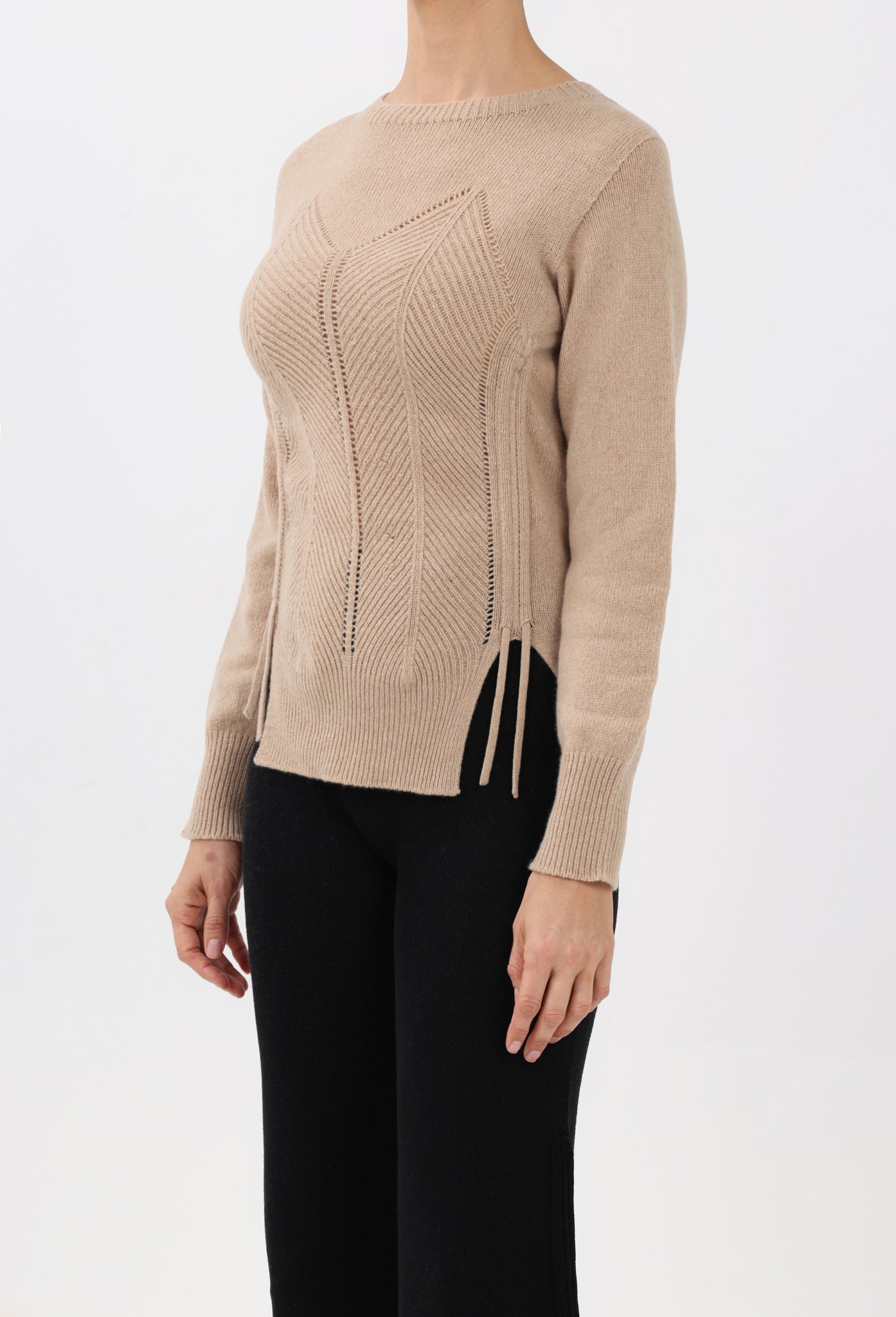 Cashmere Corset Sweater in Camel