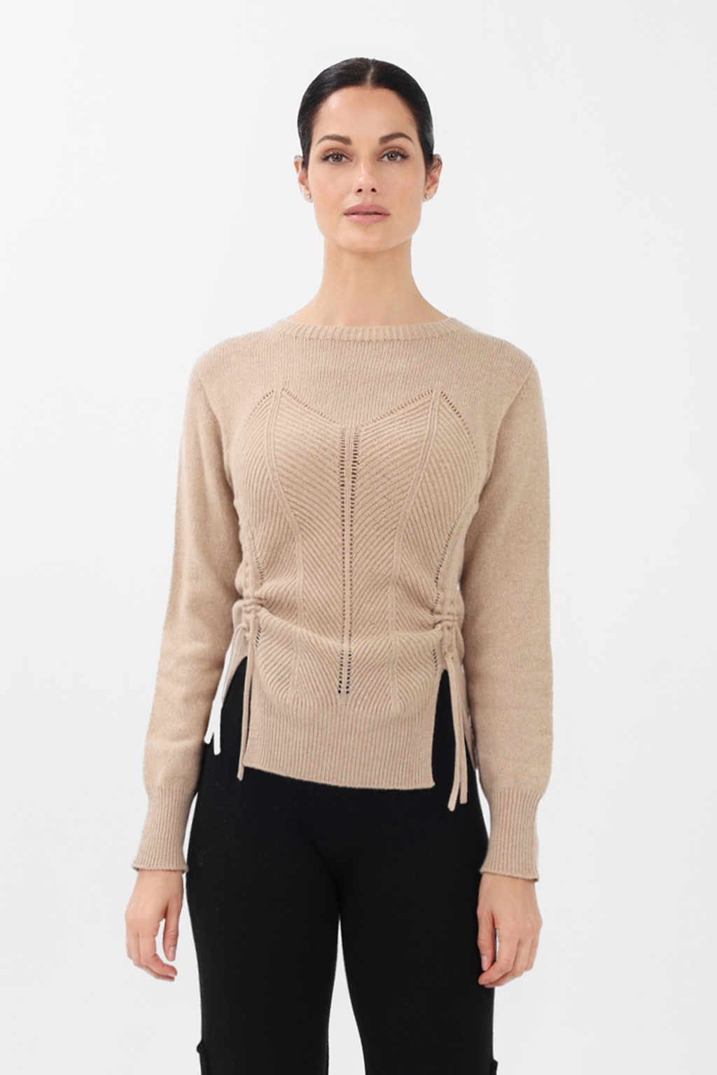 Cashmere Corset Sweater in Camel