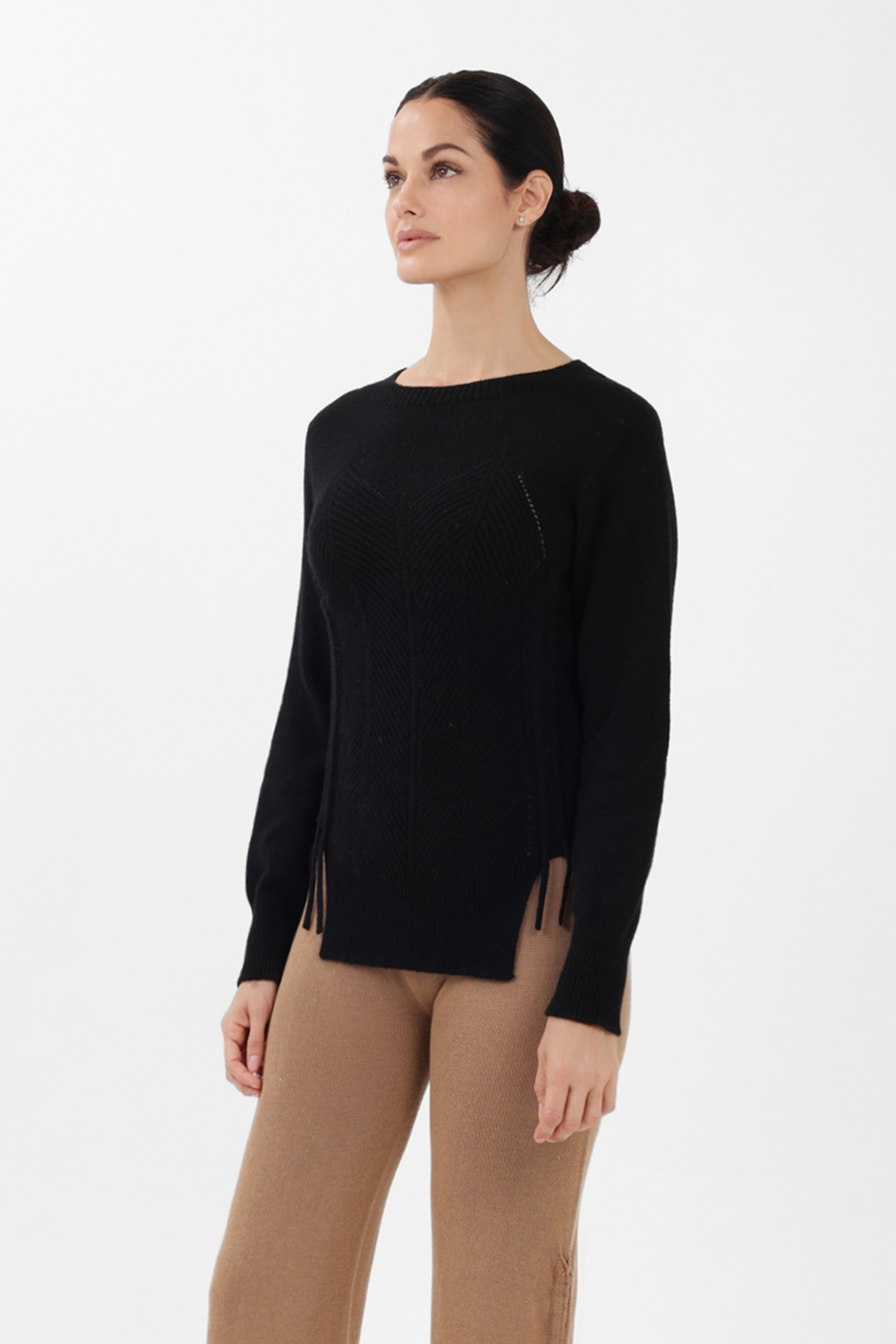 Cashmere Corset Sweater in Black
