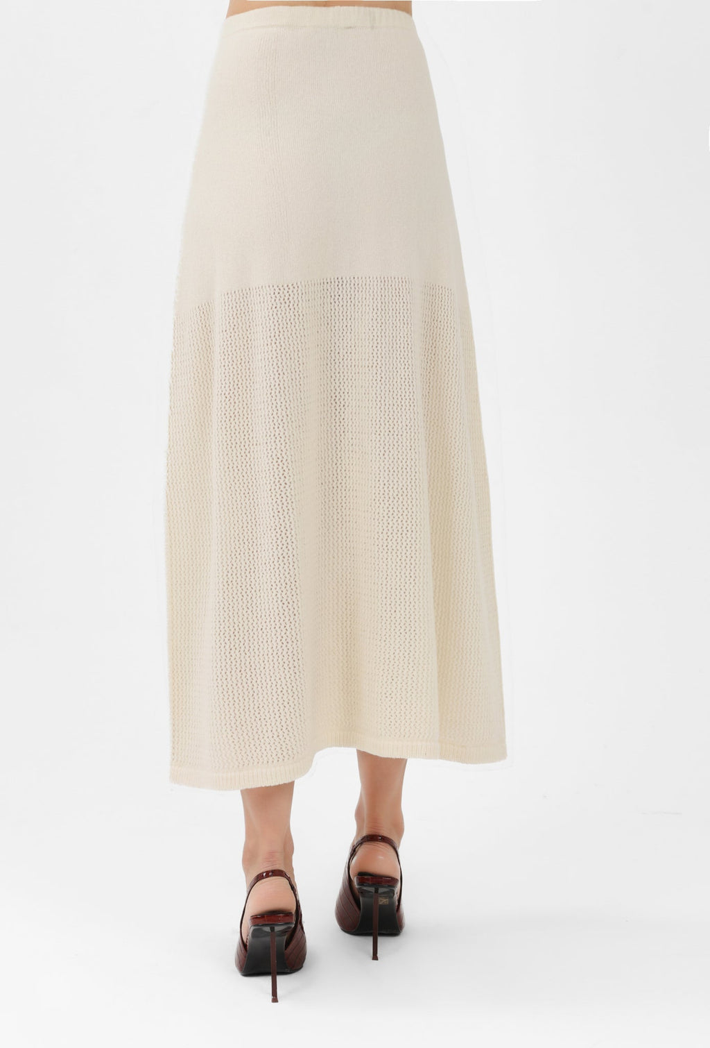 Cashmere Long Skirt in White