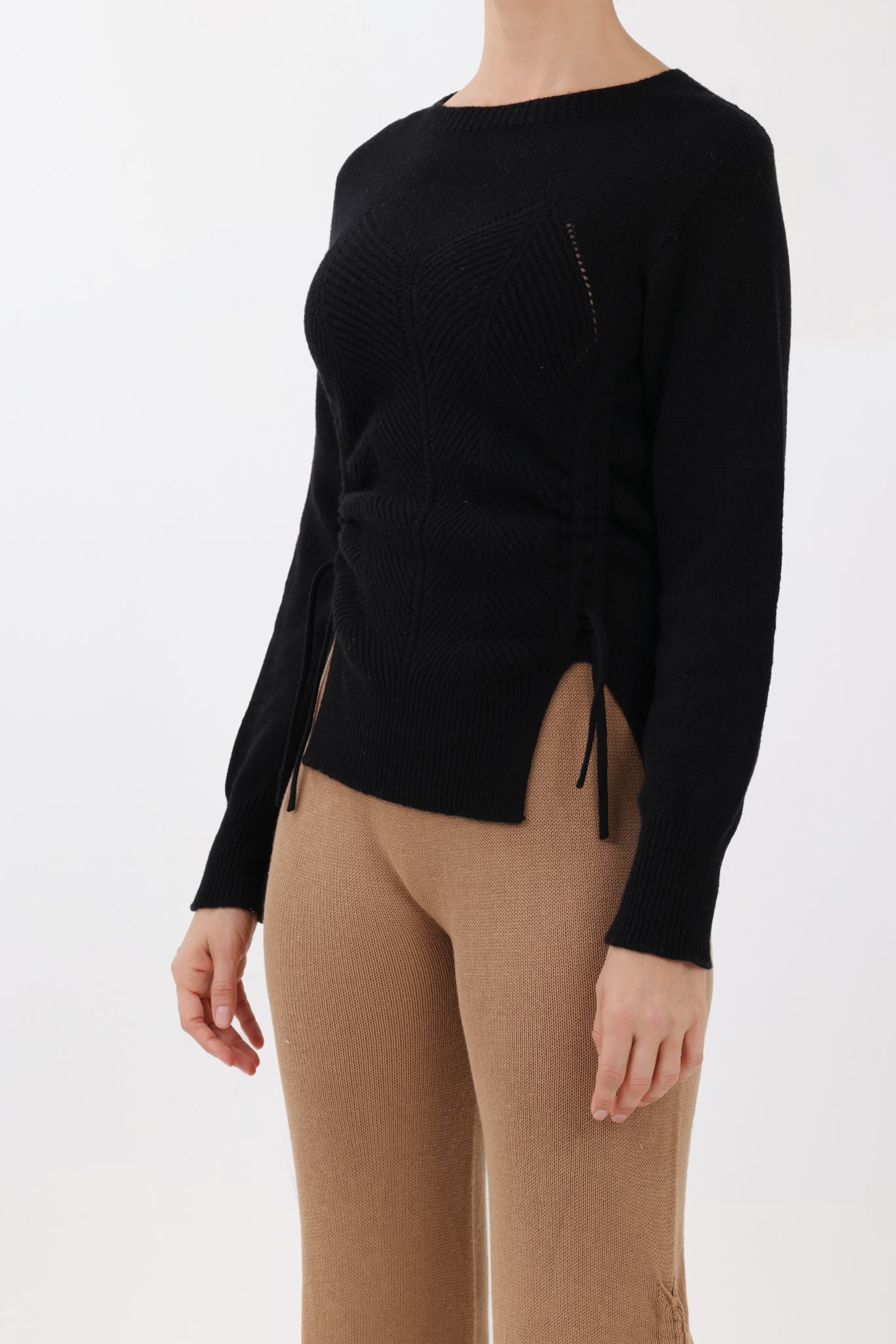 Cashmere Corset Sweater in Black