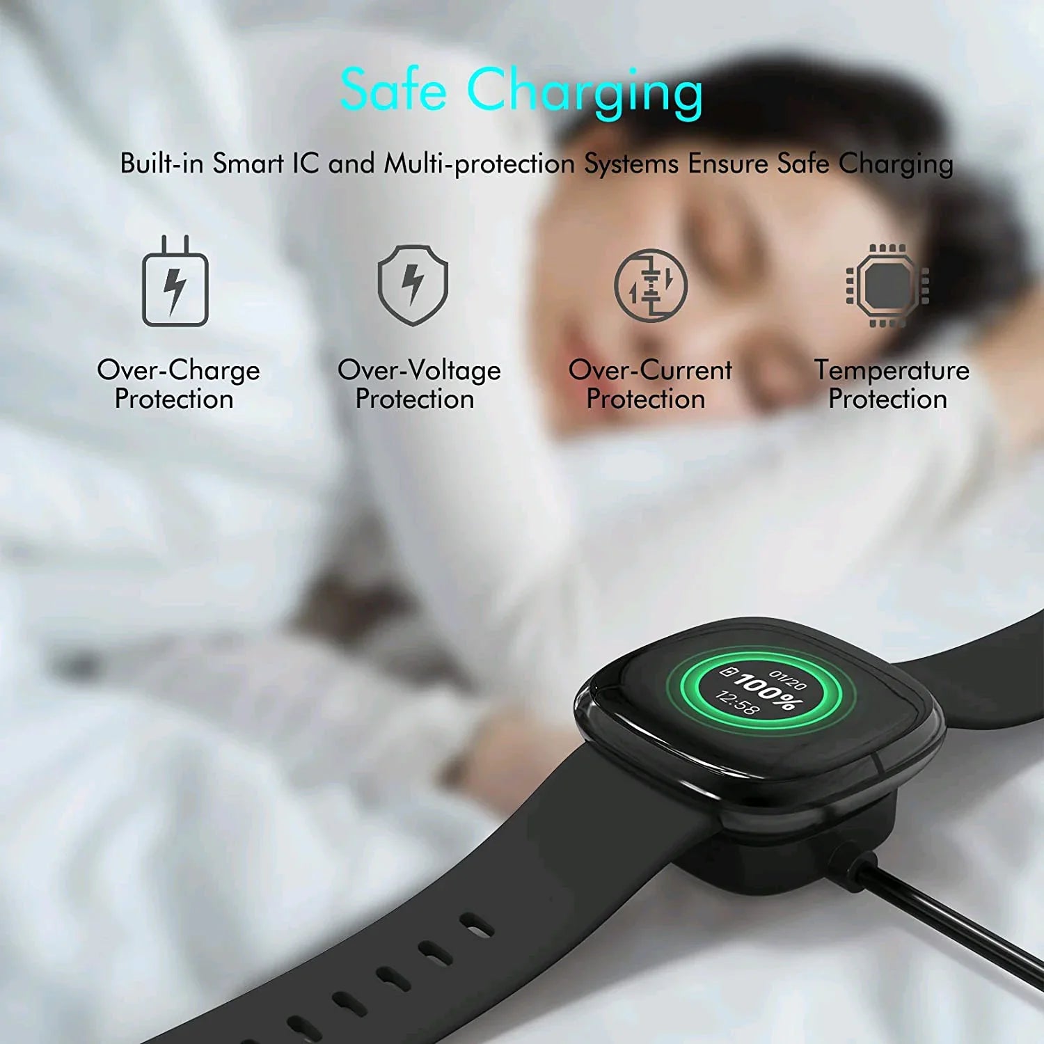 Wireless Charger For Fitbit Sense Versa 3 4 Watch USB Fast Charging Dock Cable