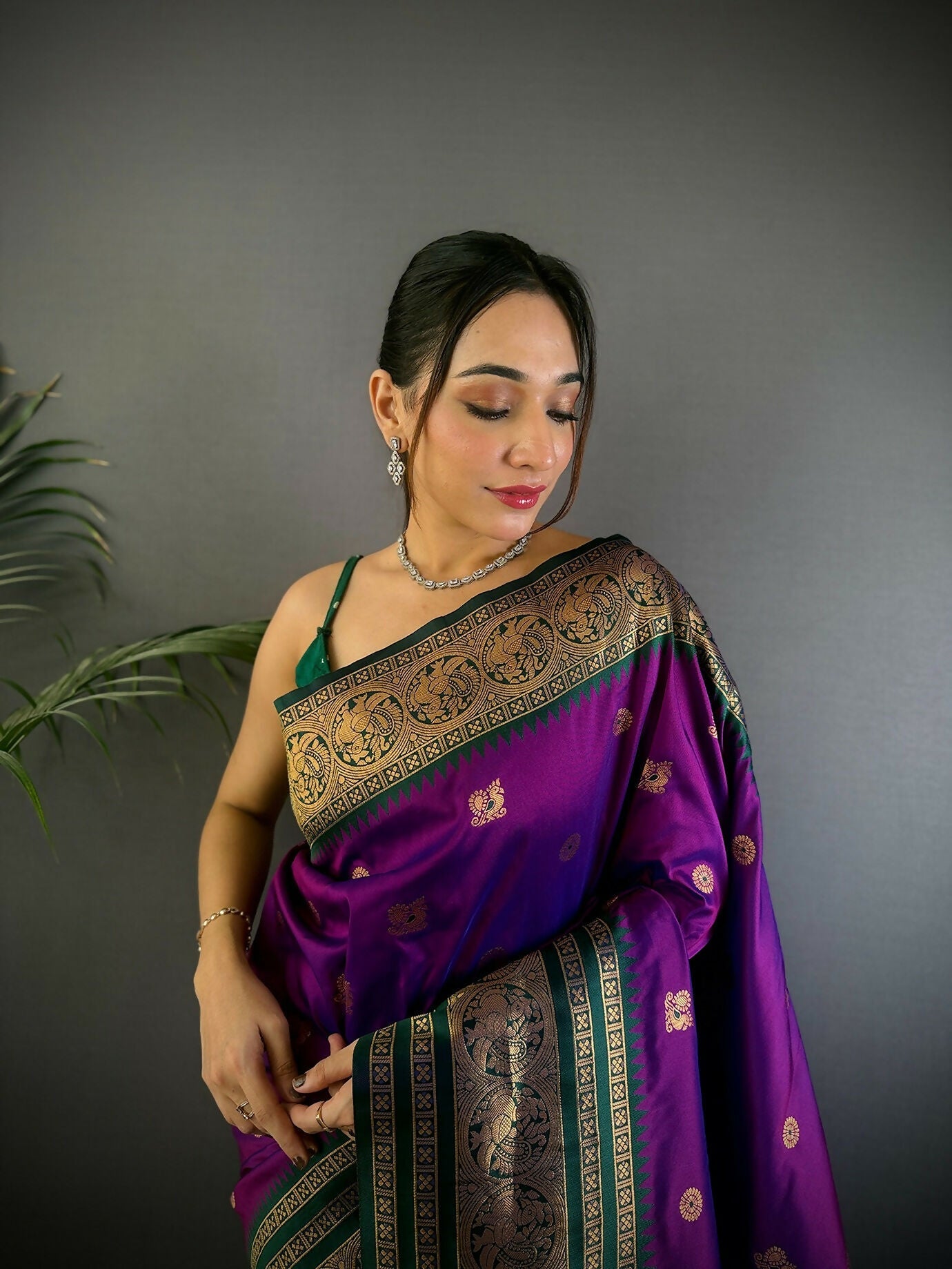 Magenta Banarasi Woven Soft Silk Saree for Women