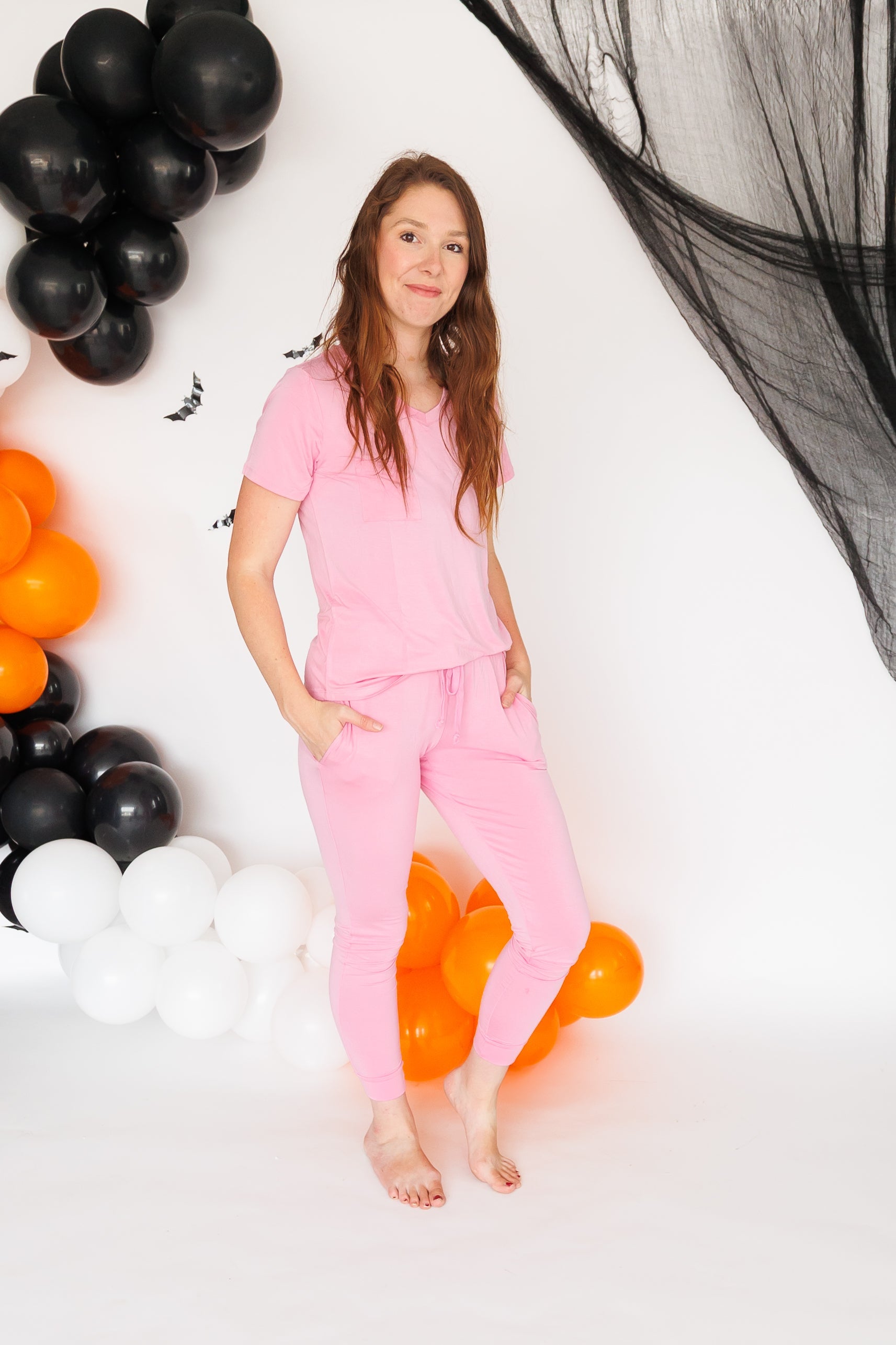 Women's Cotton Candy Pink Bamboo Jogger Lounge Set - Image 2