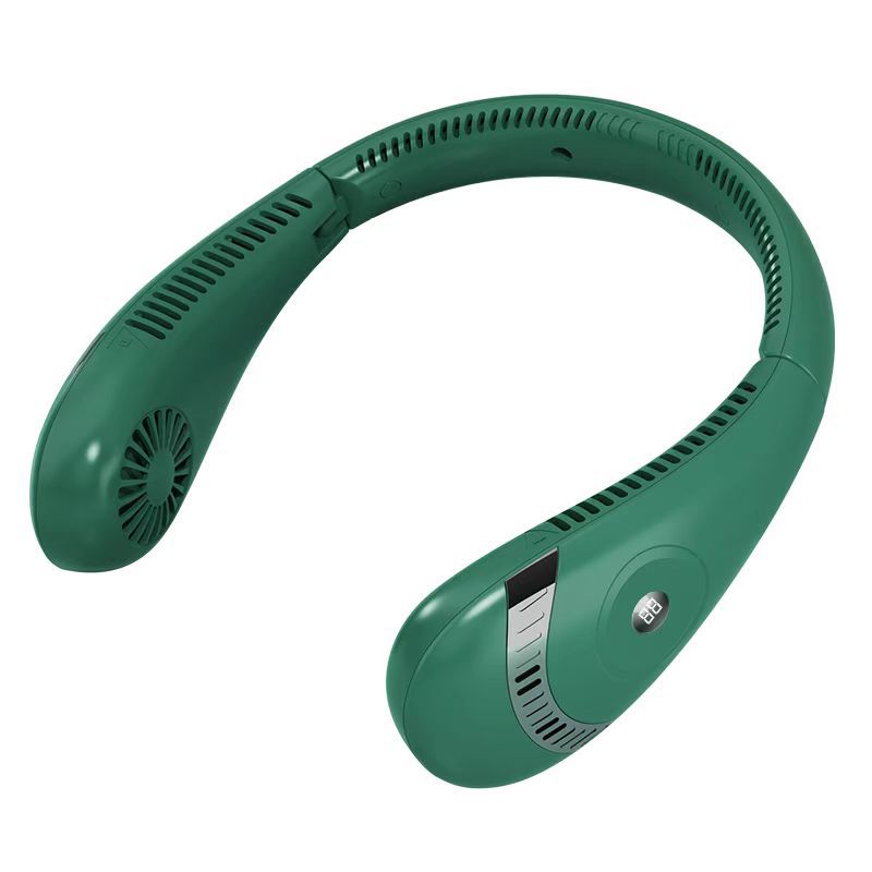 Leafless Portable Hanging Neck Fan with LED Display and 5 Speeds