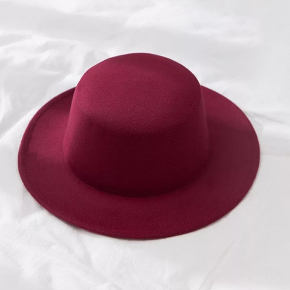 Classic Wide Brim Felt Fedora Hat for Men and Women