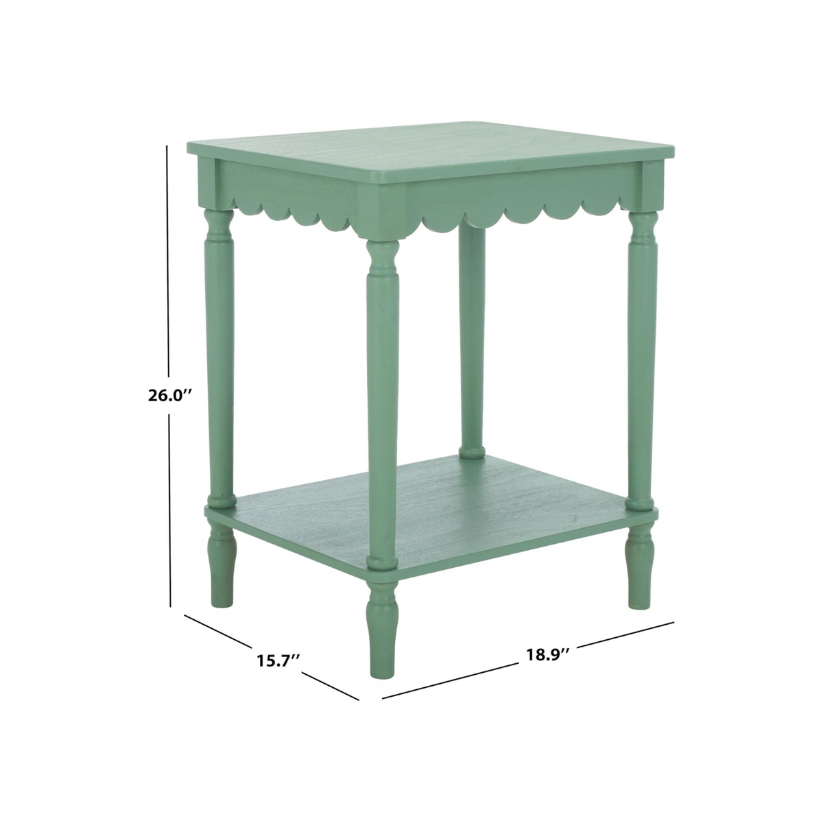 Mattie Scalloped Side Table in Mint Green