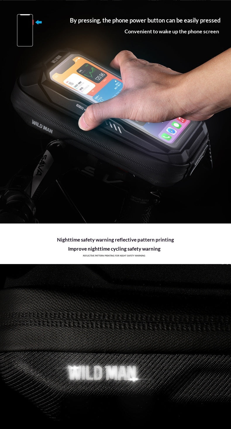 Waterproof Bicycle Front Frame Bag with Touchscreen Phone Mount