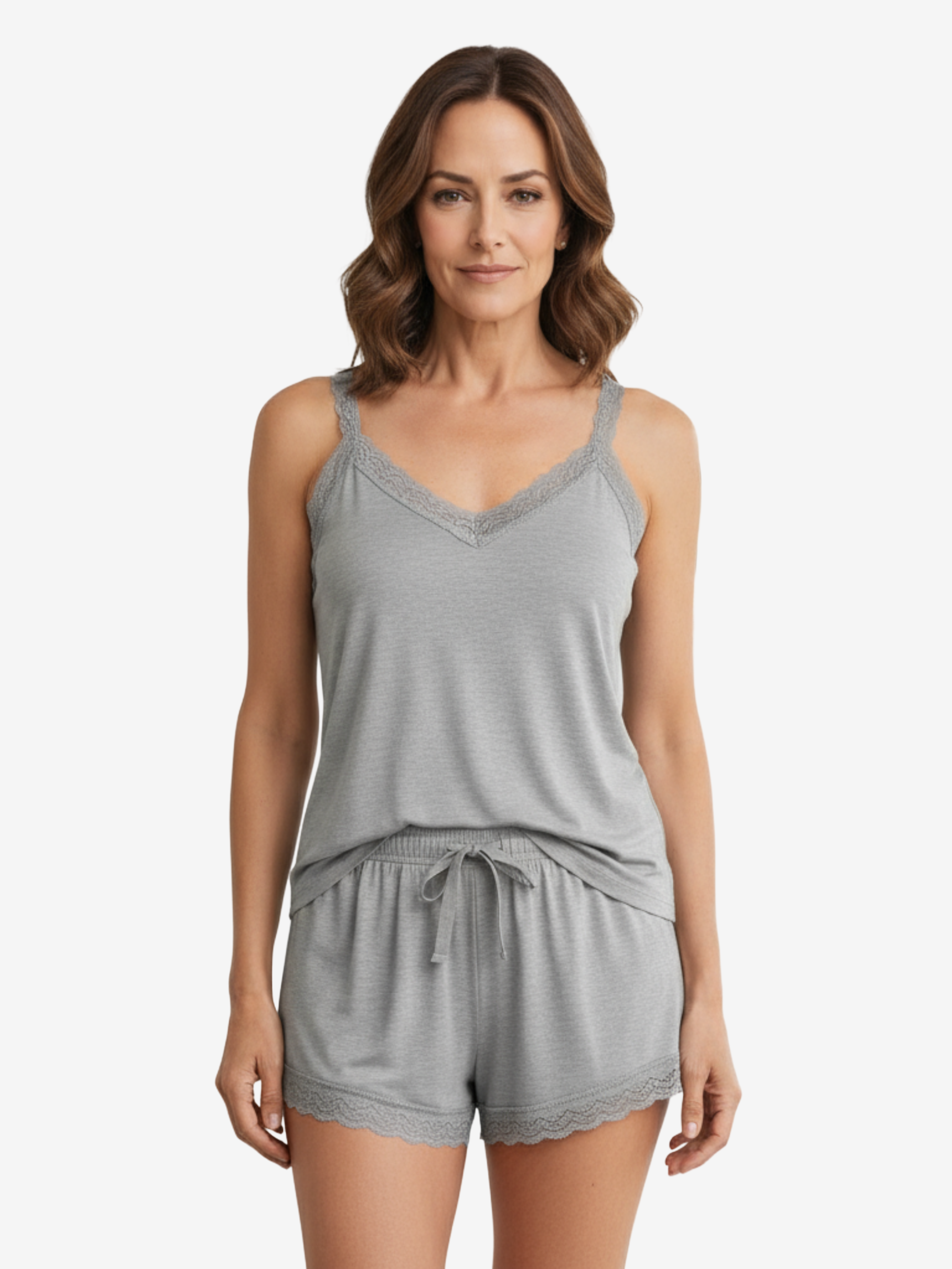 Cara Women's Sleep Short in Beige with Moisture-Wicking Fabric - Image 8