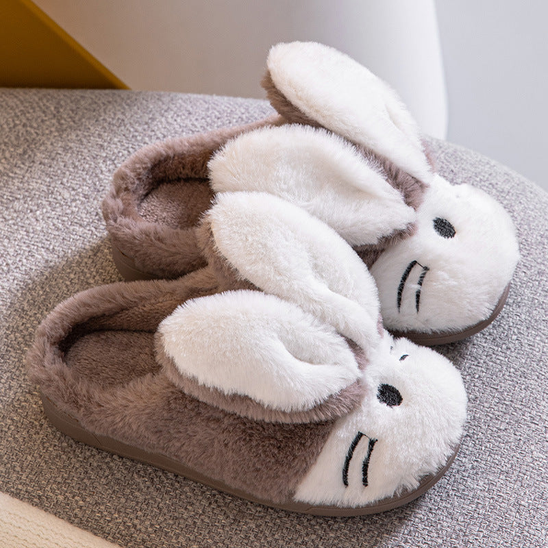 Kawaii Bunny Plush Slippers: Warm Fuzzy Faux Fur House Slides