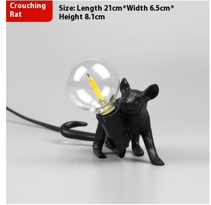 Whimsical Resin Mouse Table Lamp – Unique Decorative LED