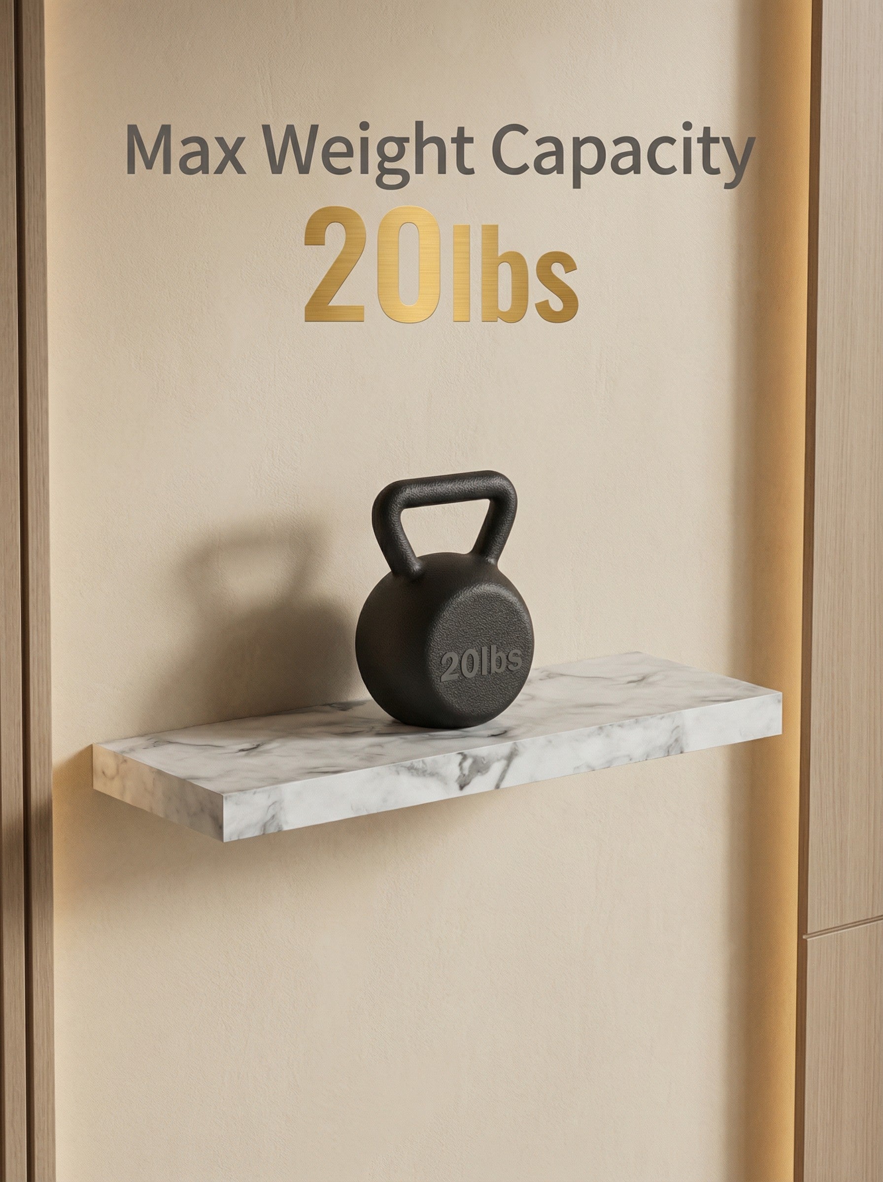 Set of 4 Modern Floating Shelves - 15.8 Inch Wall Storage Unit