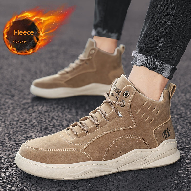 Men's Lightweight Leather Casual Shoes – Comfortable Walking Boots