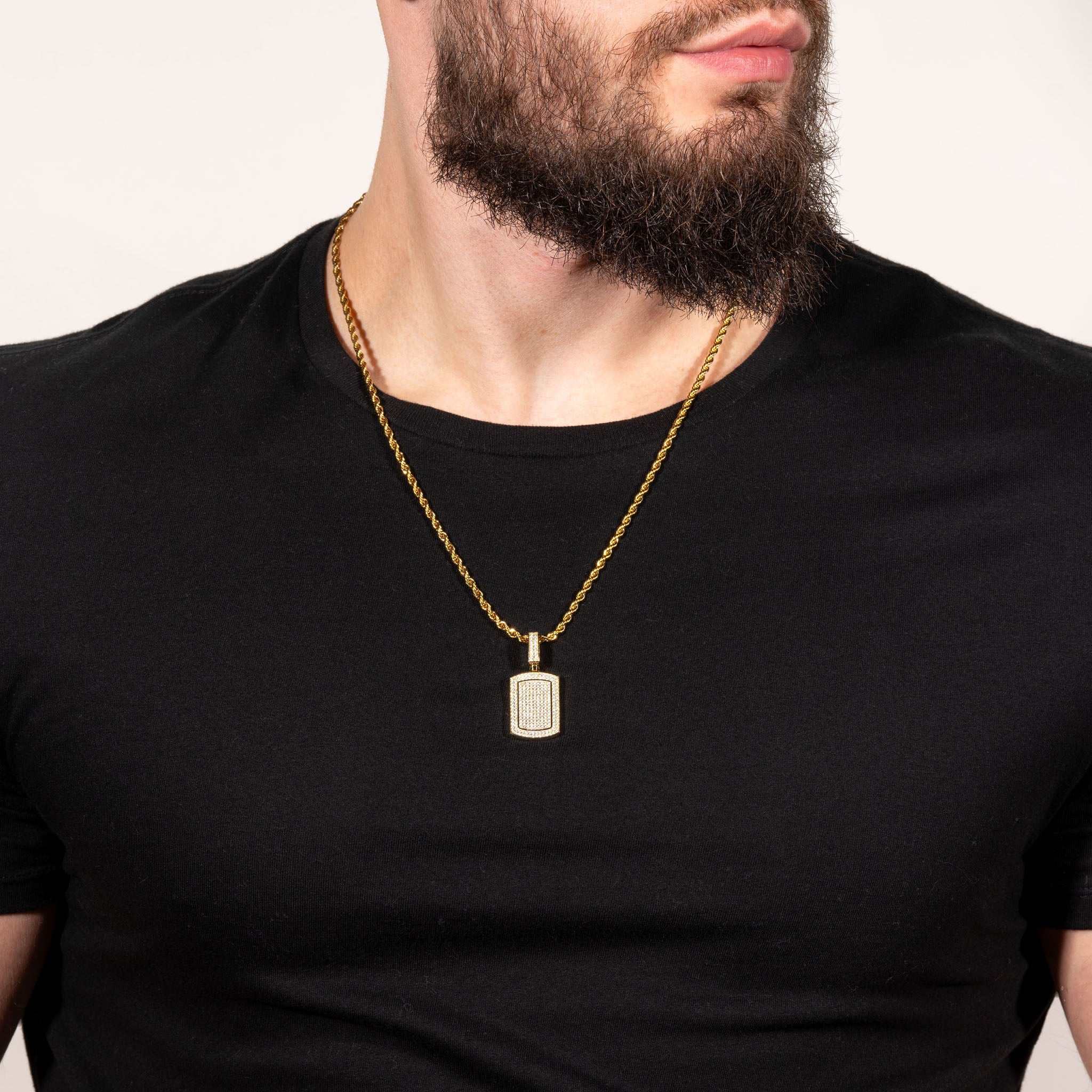 Dog Tag Pendant Hip Hop 925 Sterling Silver