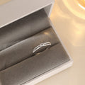 S999 Pure Silver Starry Knot Ring For Women, INS Niche Design, Light Luxury, Minimalist Frosted Hollow Star Finger Ring