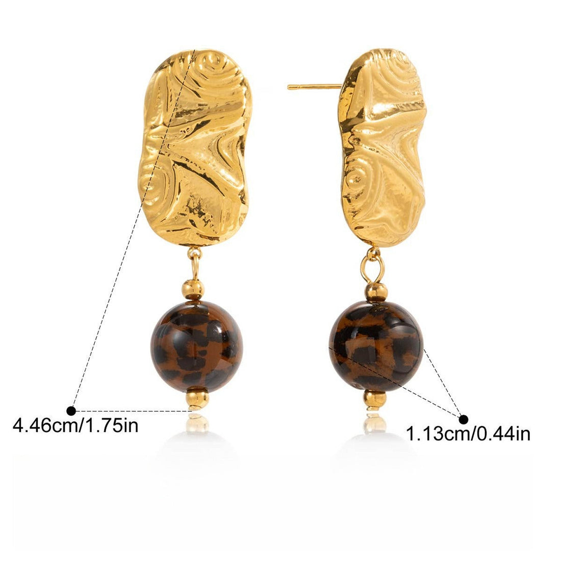 Sophisticated Titanium Steel Dangle Earrings Gold Autumn Aesthetic