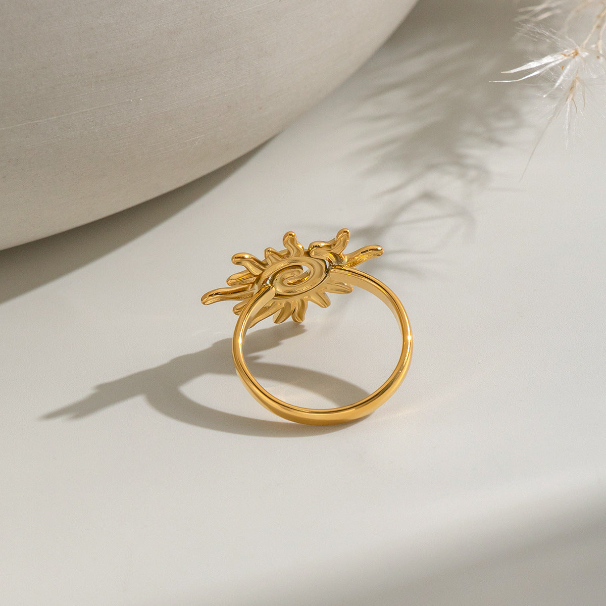 Titanium Steel 18k Gold Ring That Wont Fade