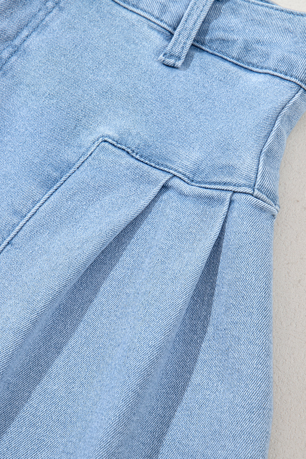 Dusk Blue Flared Denim Shorts