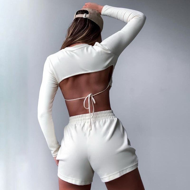 Fashionable Women's Backless Yoga Set for Summer 2020