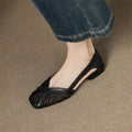 Women's Beige Mesh Breathable Low Heel Cutout Sandals - Image 7