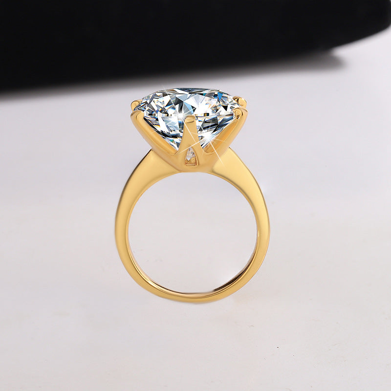 S925 Sterling Silver Six-prong Moissanite Ring