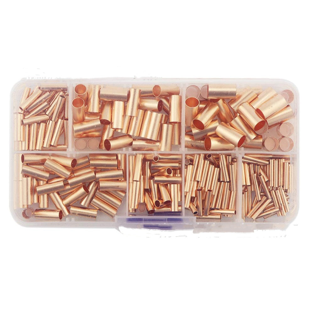 250pcs Copper Fittings Boxed Straight Red Copper Pipes