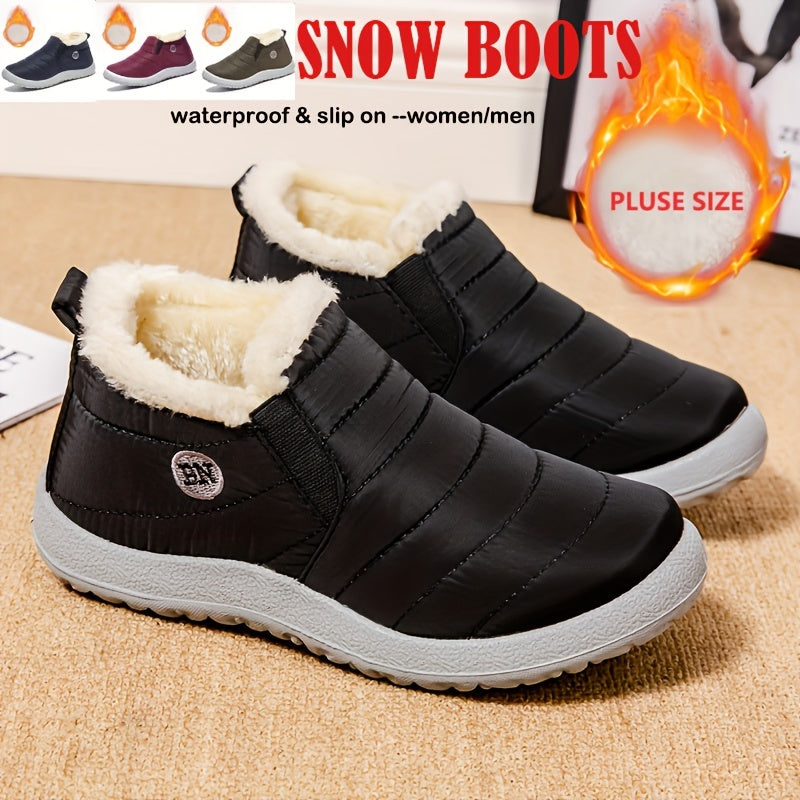Women's Waterproof Plush Lined Ankle Boots for Winter Warmth - Image 3