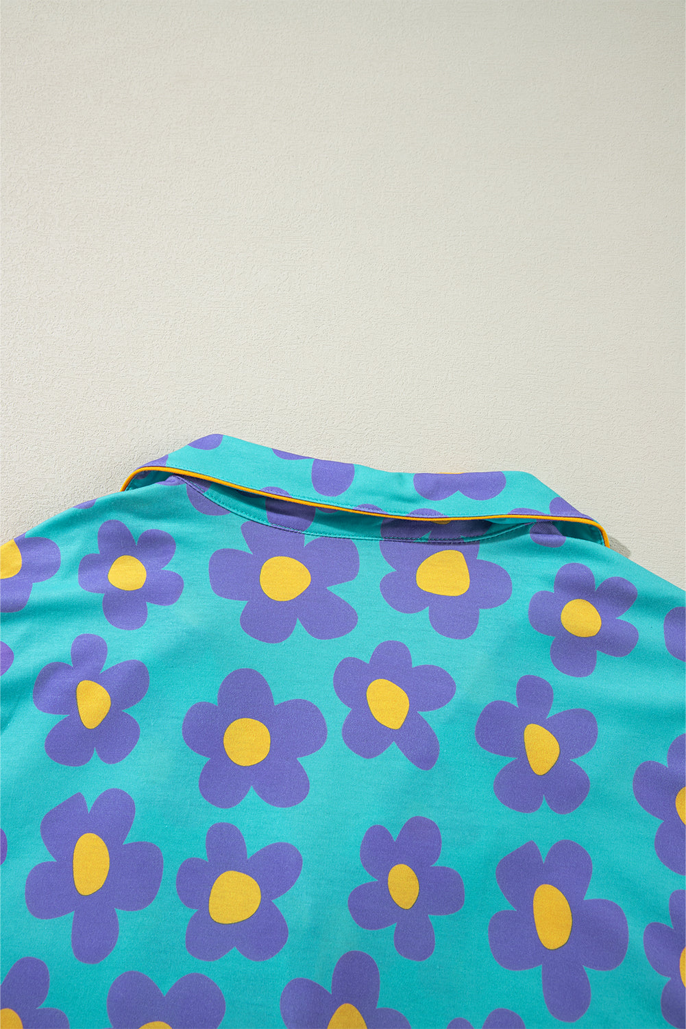 Pink Flower Print Long Sleeve Pajamas Set | Soft Elastic Shorts