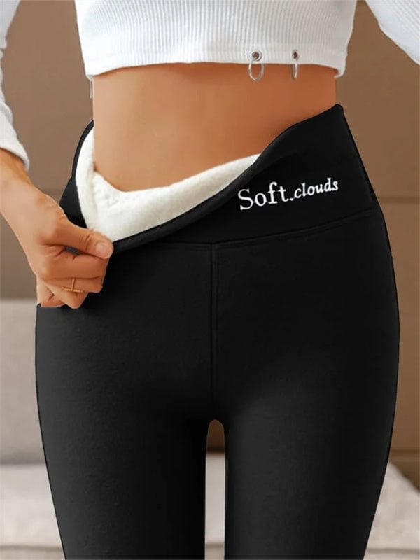 Women High-Waist Fleece-Lined Shark Leggings Sculpting Winter Pants - Image 6