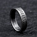 Serrated-Edge Tattoo Simple Ring For Men And Women