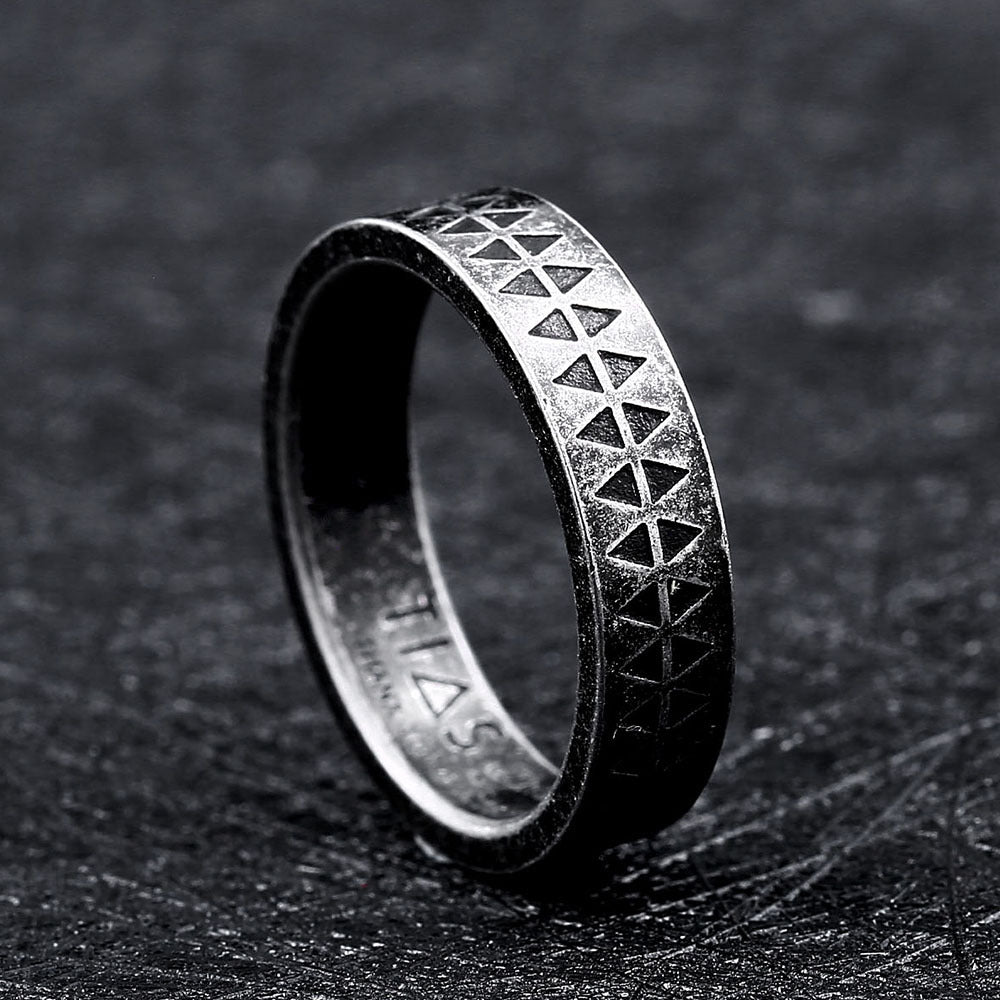 Serrated-Edge Tattoo Simple Ring For Men And Women