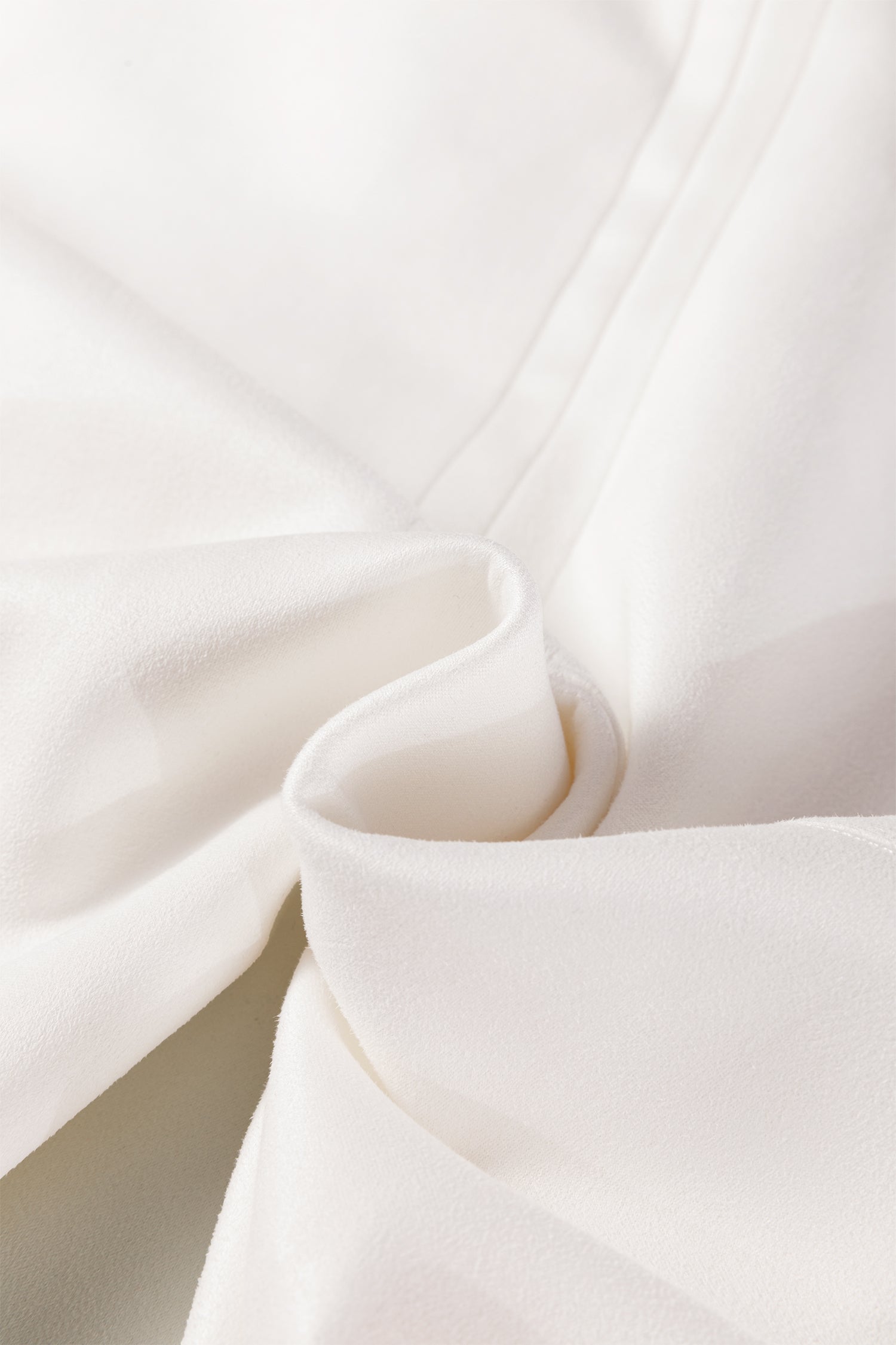 White Mini Shift Dress with Frilled Neck and Puff Sleeves - Image 11