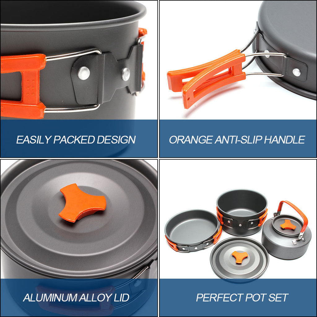 Outdoor Cooking Pot Set for Hiking and Camping