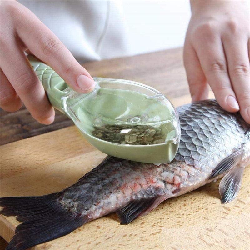Modern Fish Scaler Scraper Tool with Mess-Free Cover, 20cm Length
