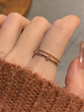 Star Zircon Ring For Women, Niche Twist Band, Luxury High-End Pinky & Index Finger Ring