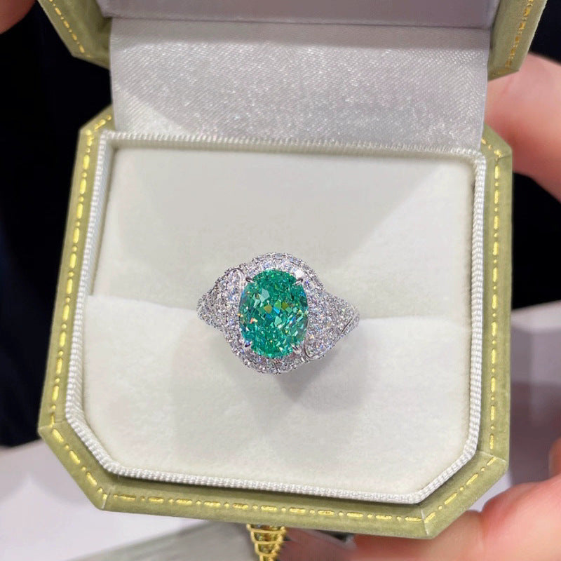 Resort-style Versatile Blue-green Zircon Open Ring