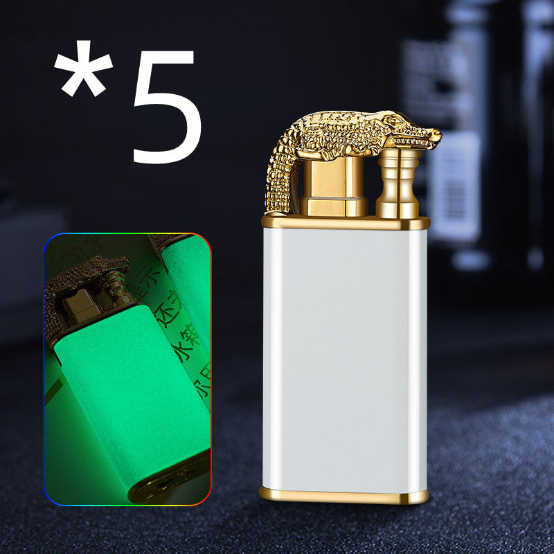Windproof Double Flame Metal Lighter with Blue Jet Torch