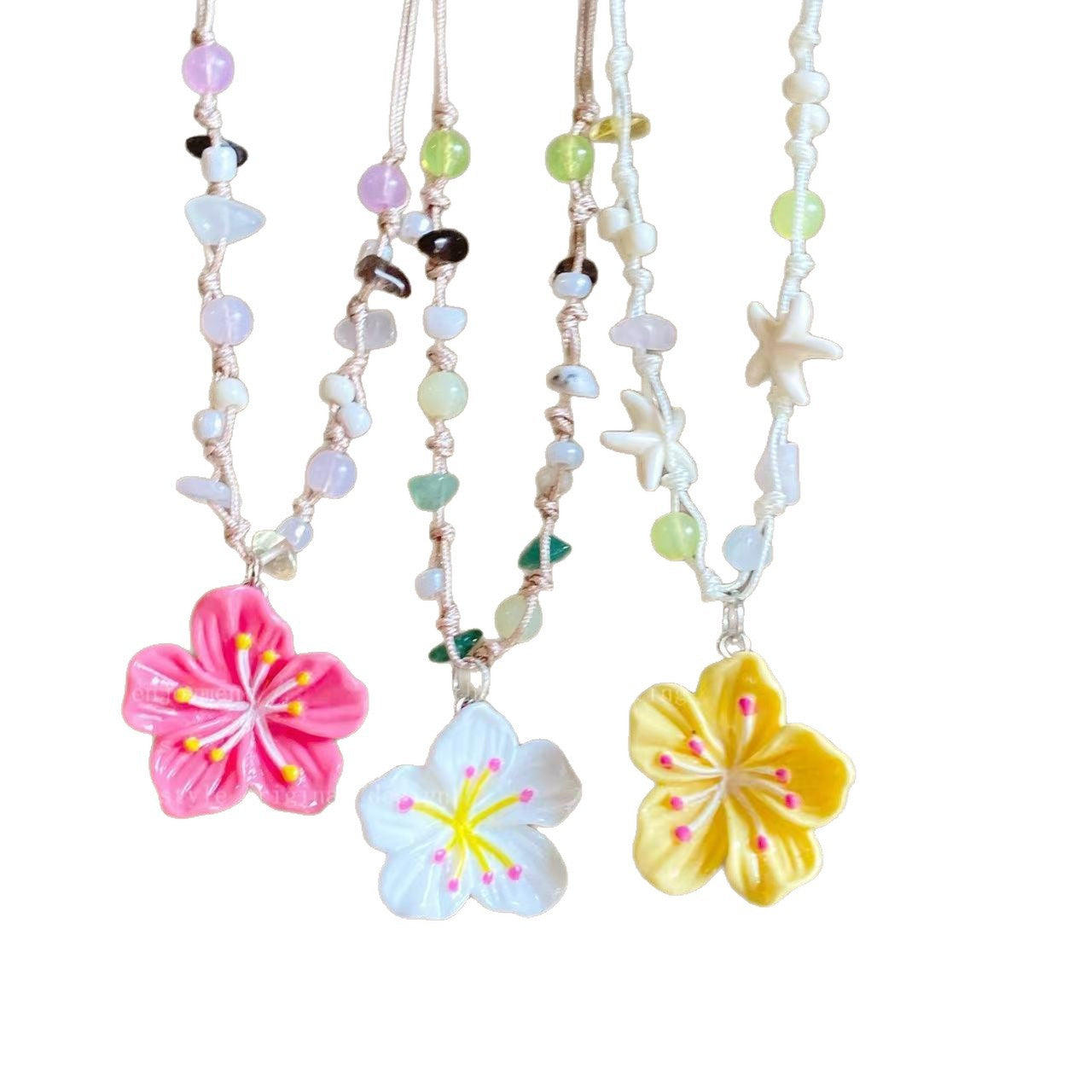 String Of Zhuhai Star Flower Hand-Woven Necklace For Women
