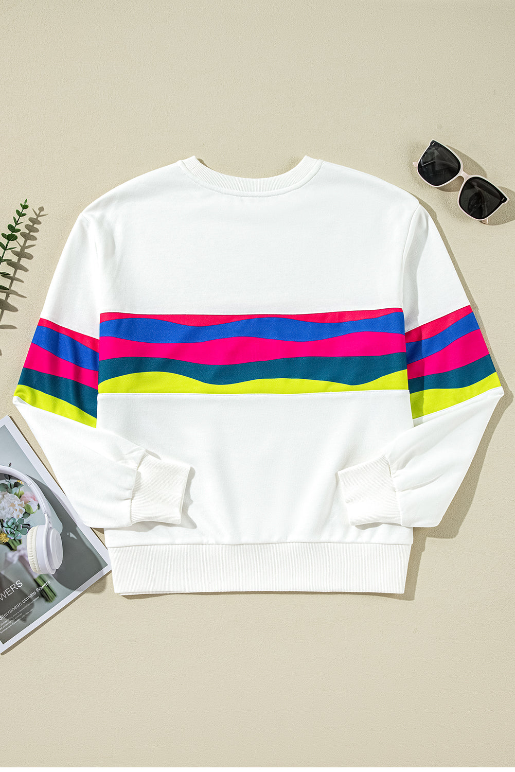 Stripe Patchwork Long Sleeve Top