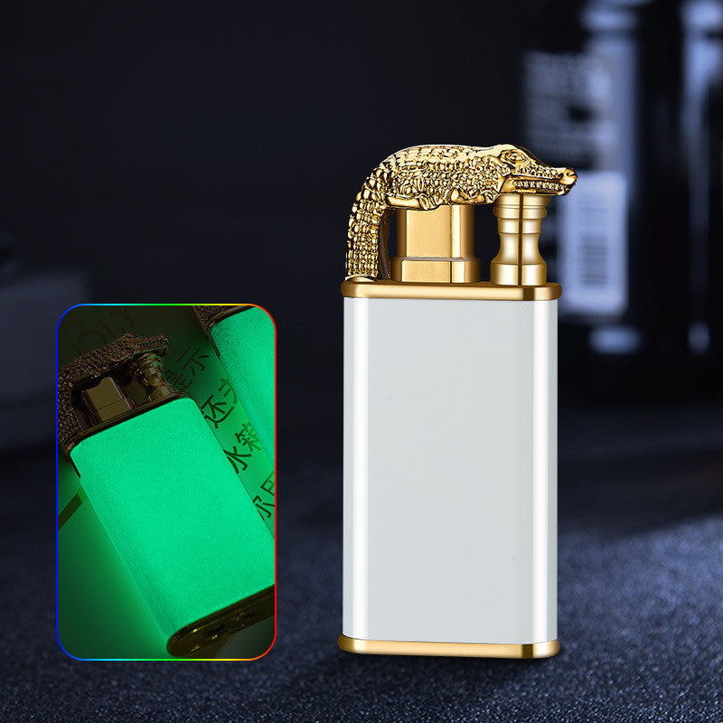 Windproof Double Flame Metal Lighter with Blue Jet Torch