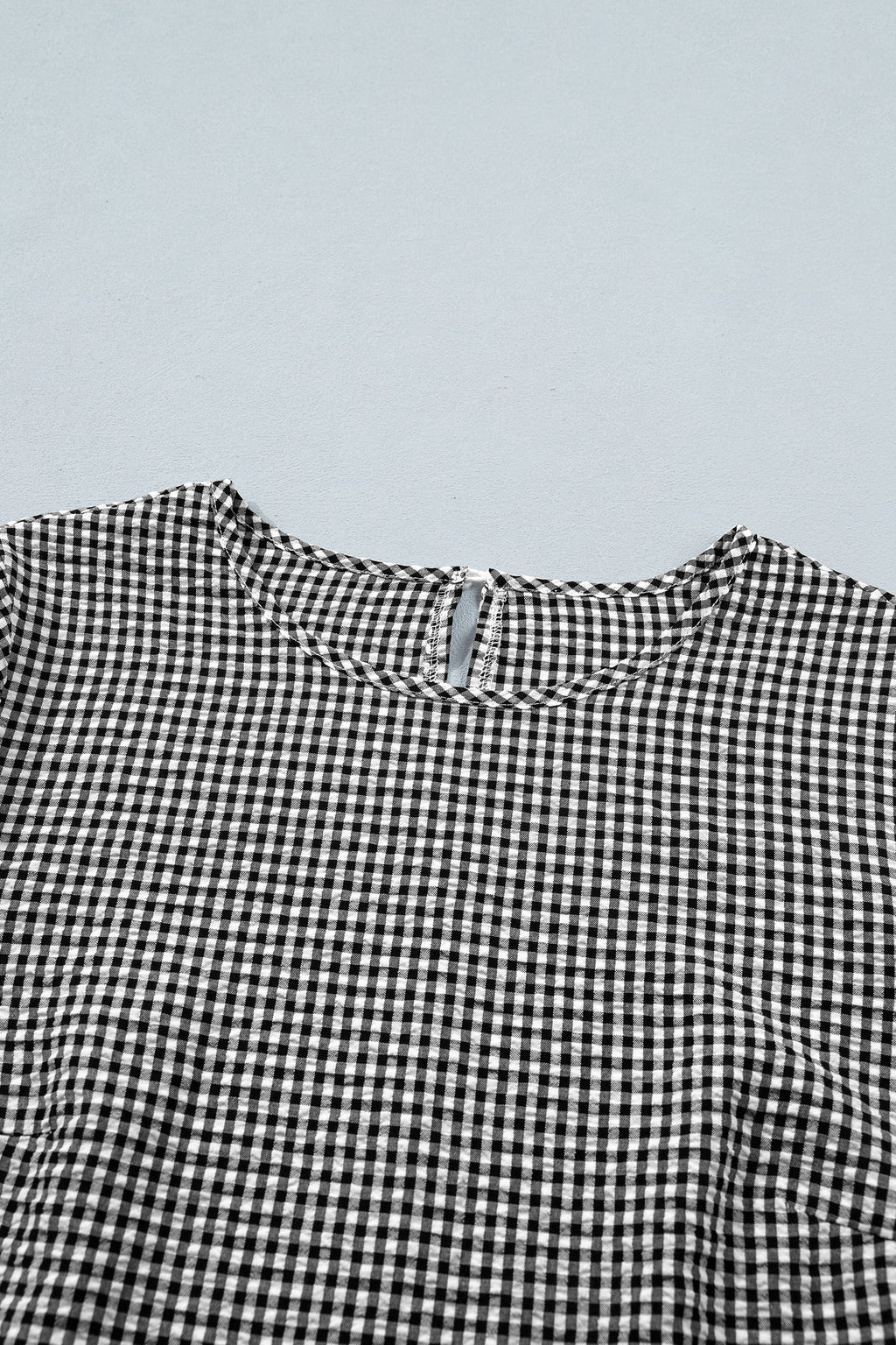 Carolina Ruffled Half Sleeve Blouse with Bow Detail and Plaid